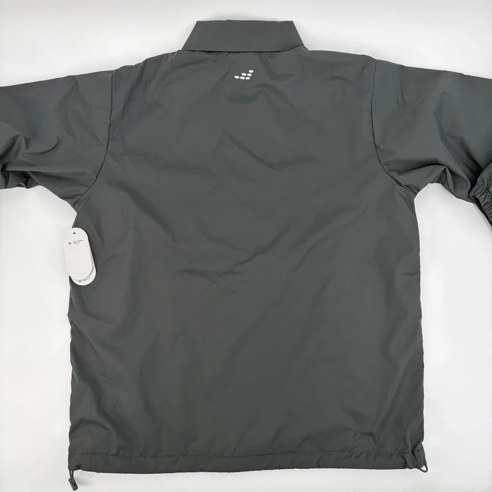 BCG Mens Training Coach Jacket Gray Snap Front Mesh Lined‎ Windbreaker Size S